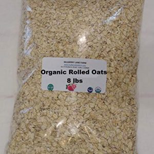 Rolled Oats 8 Pounds Oatmeal Old Fashioned USDA Certified Organic Non-GMO Bulk